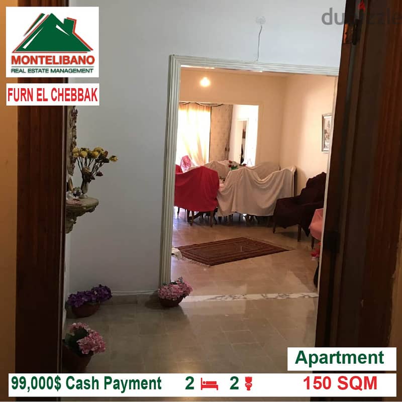 99000$!! Apartment for sale located in Furn El Chebbak 3
