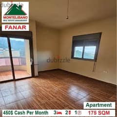 450$/Cash Month!! Apartment for rent in Fanar!! 0
