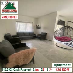 110000$!! Apartment for sale located in Mansourieh