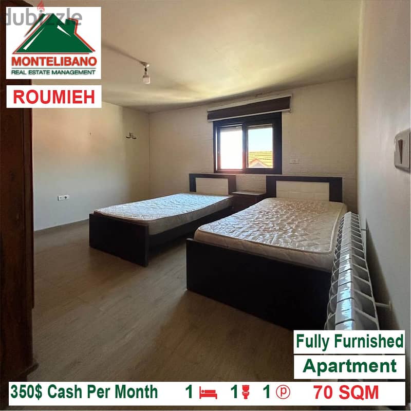350$!! Fully Furnished Apartment for rent located in Roumieh 1