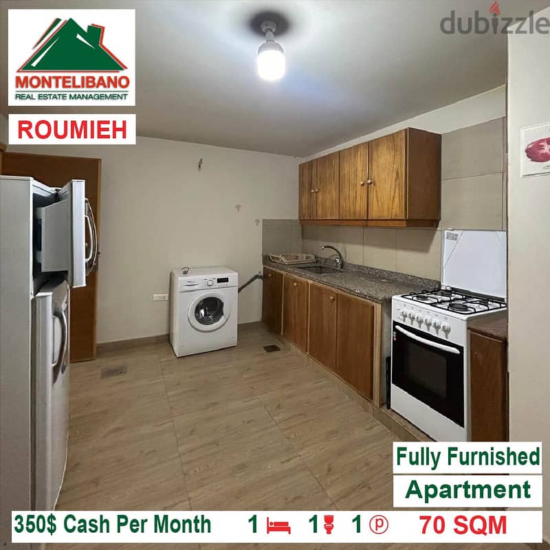 350$!! Fully Furnished Apartment for rent located in Roumieh 2