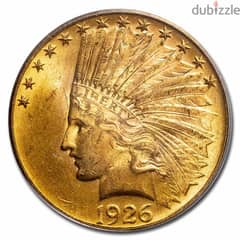 American 1926 $10 Indian Gold Eagle Coin (MS-63 PCGS)