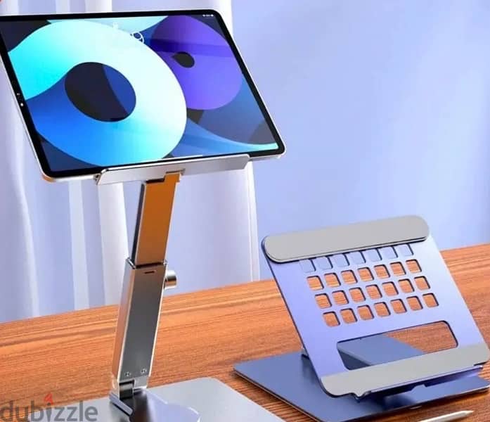 Aluminum Tablet Stand 360 degree Rotating Adjustable Desk 1