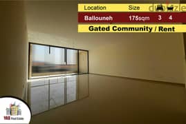 Ballouneh 175m2 | Gated Community | Private Neighborhood | Rent | KS |