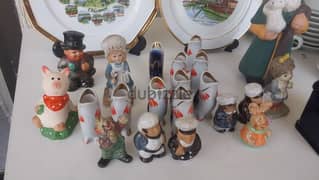 figures and plates porcelaine and ceramics,24 pieces,made in germany