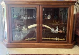 Solid wood cabinet with glass doors