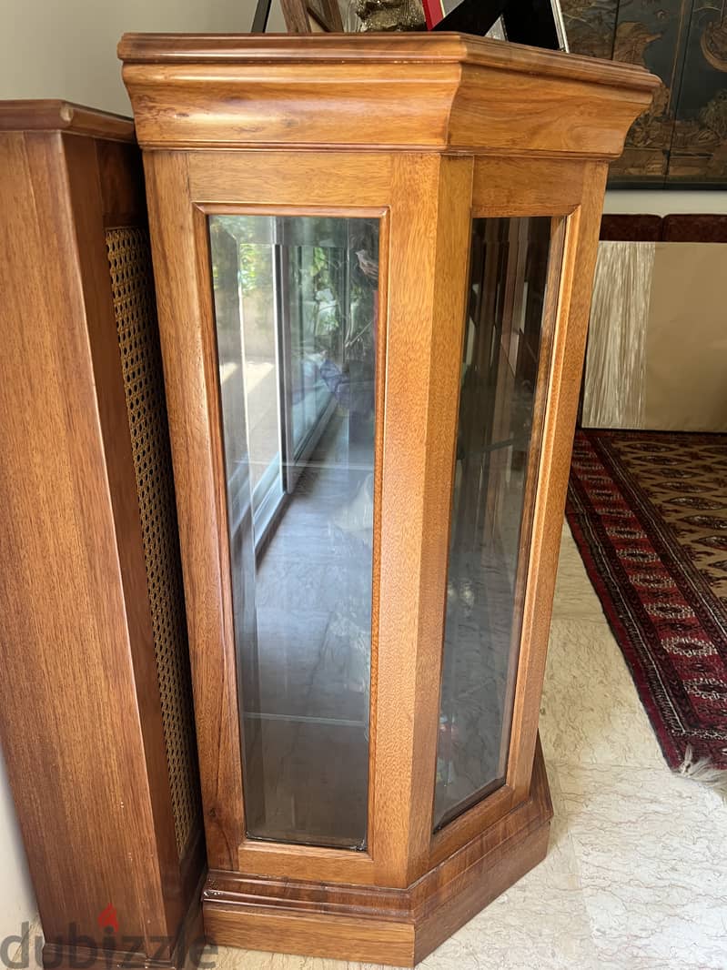Solid wood cabinet with glass doors 1