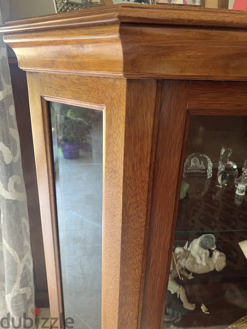 Solid wood cabinet with glass doors 2