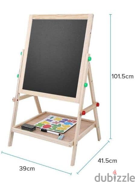 2 In 1 Natural Wooden Revolving Fluctuation Drawing Board 1