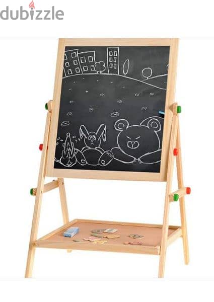 2 In 1 Natural Wooden Revolving Fluctuation Drawing Board 4