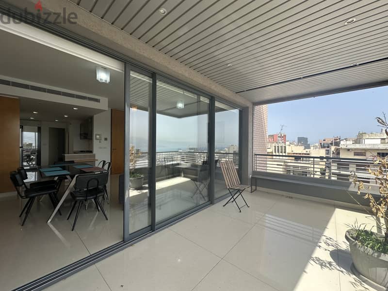 Achrafieh 145sqm Furnished | City & Seaview | Terrace | 2 Bedrooms 2