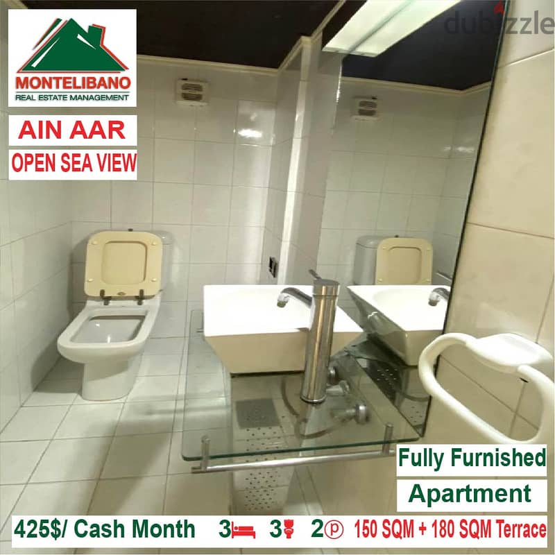 425$/Cash Month!! Apartment for rent in Ain Aar!! Open Sea View!! 6