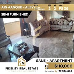 Apartment for sale in Ain Aanoub Aley - Semi Furnished FS39 0