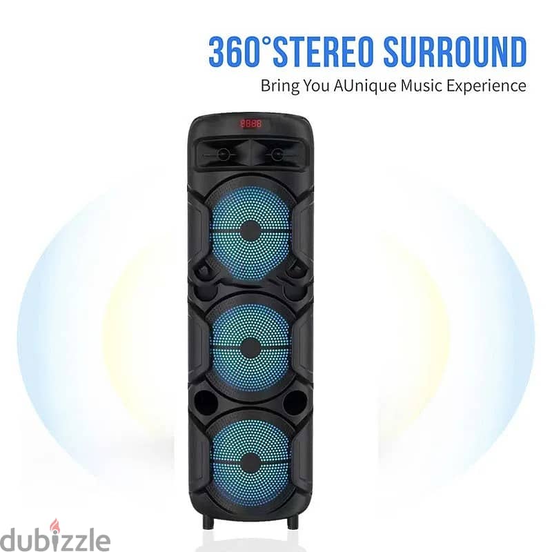 BLUETOOTH SPEAKER TRIPLE 8.5 INCH WITH WIRELESS MICROPHONE DR-8839 2