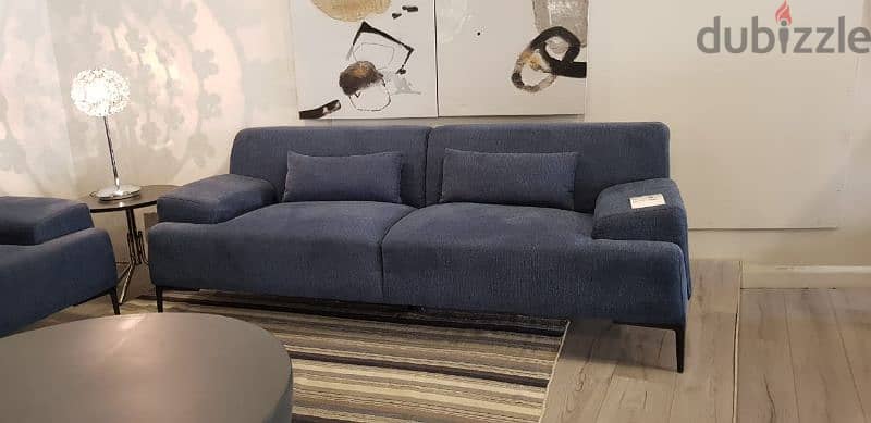 Barely Used Modern Navy Blue Sofas 1