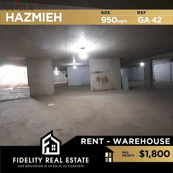 Warehouse for rent in Hazmieh GA42 0