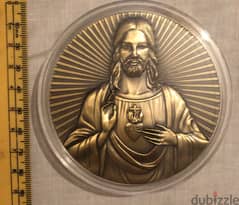 8cm Commemorative Bronze thick Medal Last Supper Jesus christ 0
