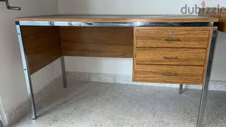 desk with chrome base