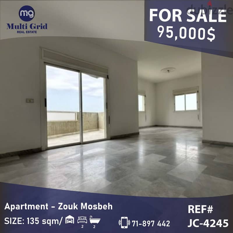 Apartment for Sale in Zouk Mosbeh, JC-4245, شقة للبيع في ذوق مصبح 0