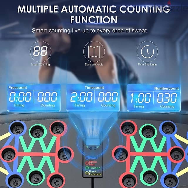 Digital Push Up Board, Rep Counter & Timer, Foldable Home Gym Board 1