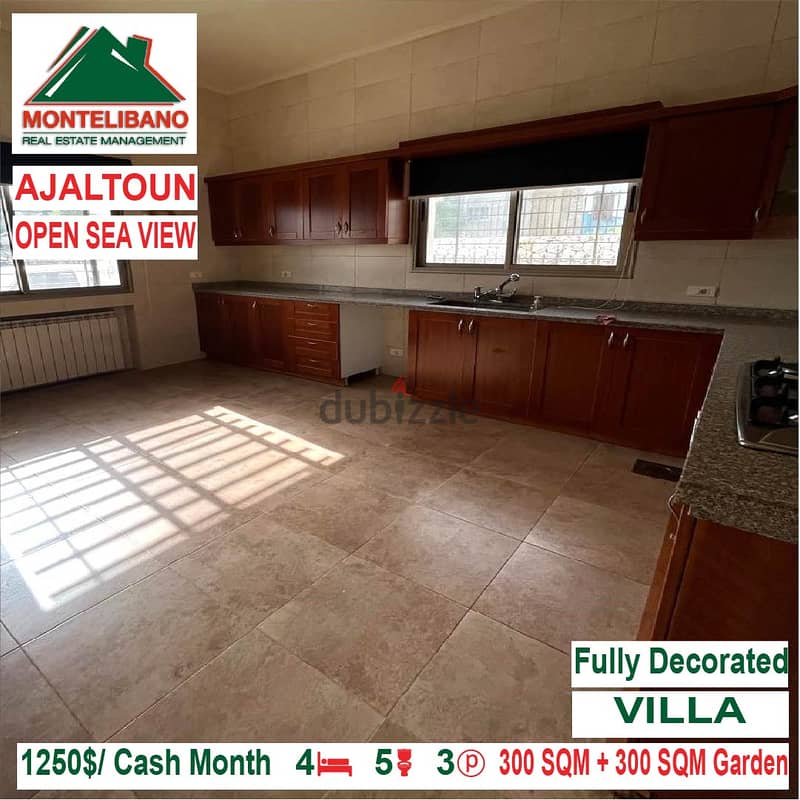 1250$/Cash Month!! Villa For Rent In Ajaltoun!! Open Sea View!! 6