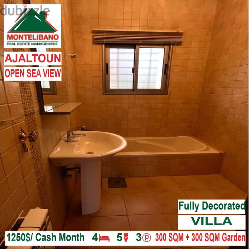1250$/Cash Month!! Villa For Rent In Ajaltoun!! Open Sea View!! 8