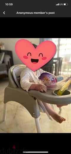 high chair with a table and march bebe