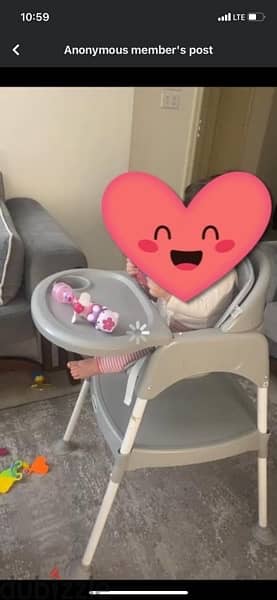 high chair with a table and march bebe 1