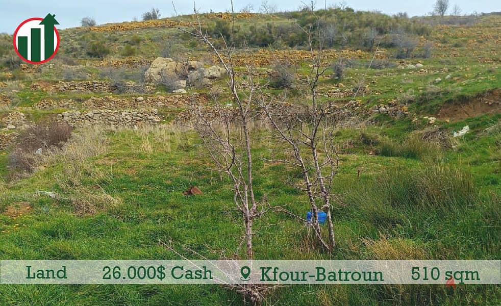 26.000$Cash Payment!Land for sale in Kfour-Batroun! 1