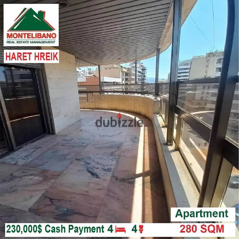 230000$!! Apartment for sale located in Haret Hreik 0