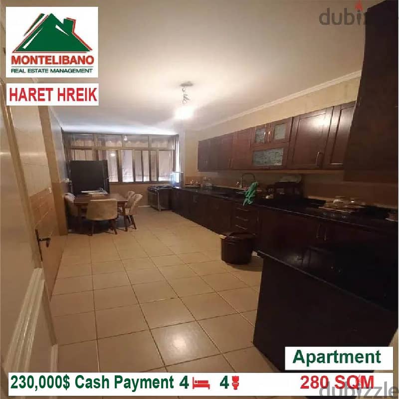 230000$!! Apartment for sale located in Haret Hreik 2