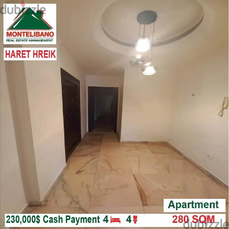 230000$!! Apartment for sale located in Haret Hreik 3