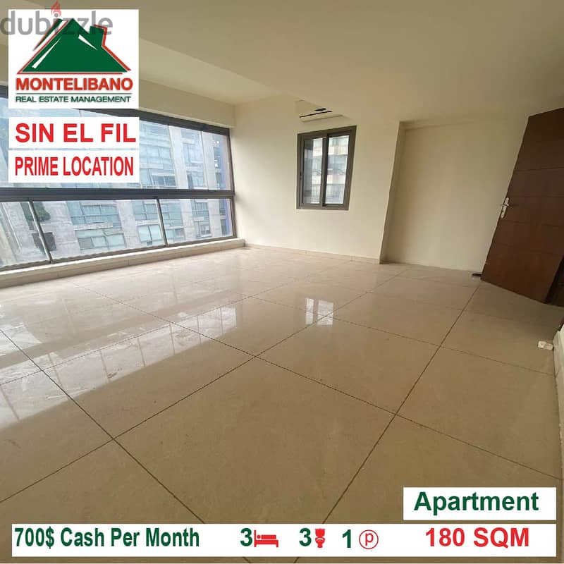 700$!! Prime Location Apartment for rent located in Sin El Fil 0