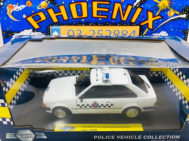 1/18 diecast full opening Ford Escort 1.1 UK Police LIMITED 999 pieces 11