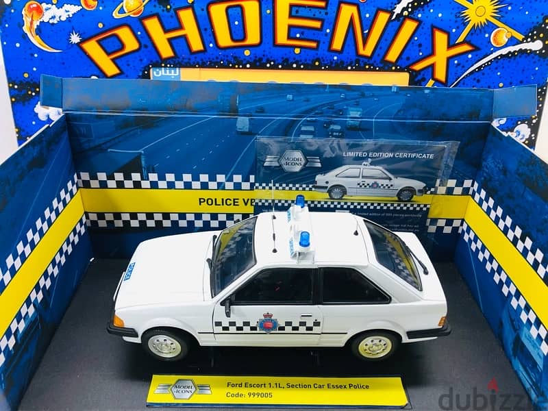 1/18 diecast full opening Ford Escort 1.1 UK Police LIMITED 999 pieces 12