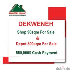 550000$!! Shop & Warehouse for sale located in Dekweneh 0