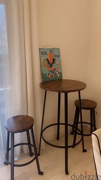 new not used bar table and chairs 2