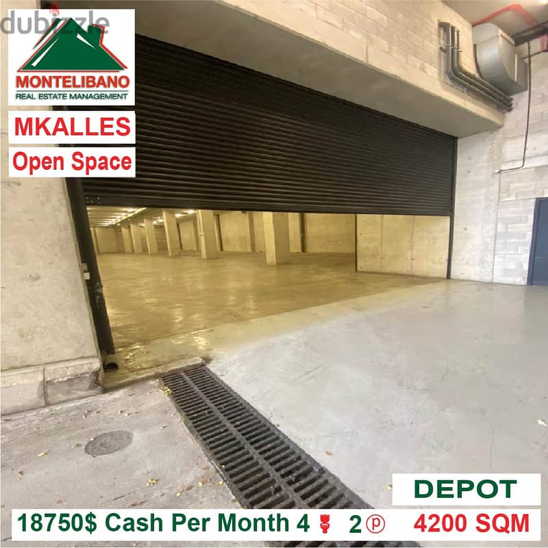 18750$!! Open Space Depot for rent located in Mkalles 2