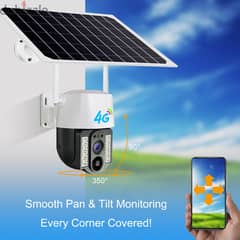 5MP OUTDOOR SOLAR 4G SIM CARD P2P PTZ IP CAMERA - كاميرا طاقة شمسية