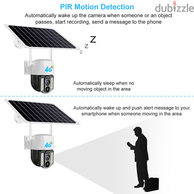 5MP OUTDOOR SOLAR 4G SIM CARD P2P PTZ IP CAMERA - كاميرا طاقة شمسية 4