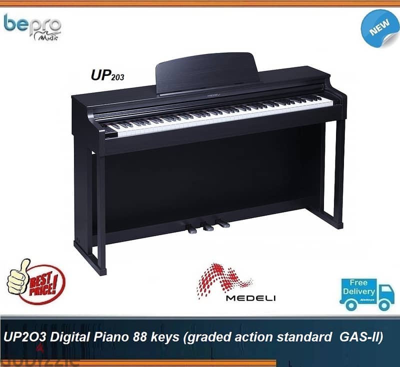 UP2O3 Digital Piano 88 keys (graded action standard  GAS-II),Pro Piano 0
