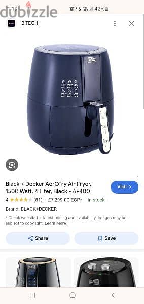 black and decker air fryer 4 liters black 1