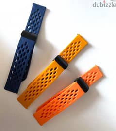 Watch Silicone Strap - 22mm with Magnetic Lock