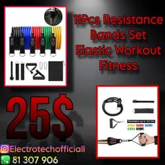 11Pcs Resistance Bands Set Elastic Workout Fitness 0