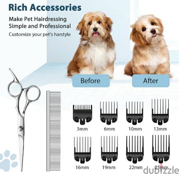OMORC Dog Grooming Kit, Professional 12V peys clipper/3$delivery 3