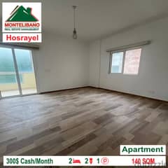300$!!! Apartment for rent in Hosrayel!!