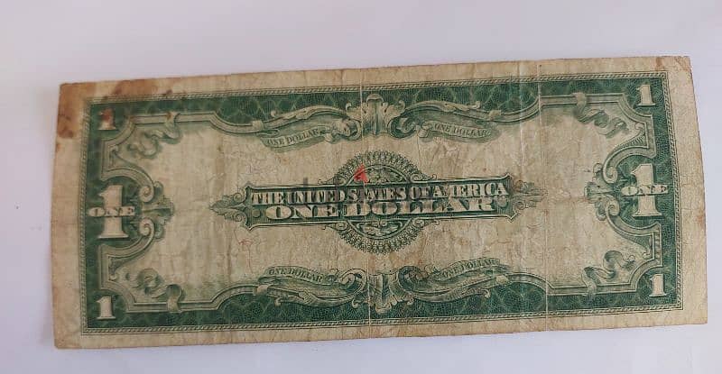USA Large Silver One USD Banknote 1923. Fine Status 1