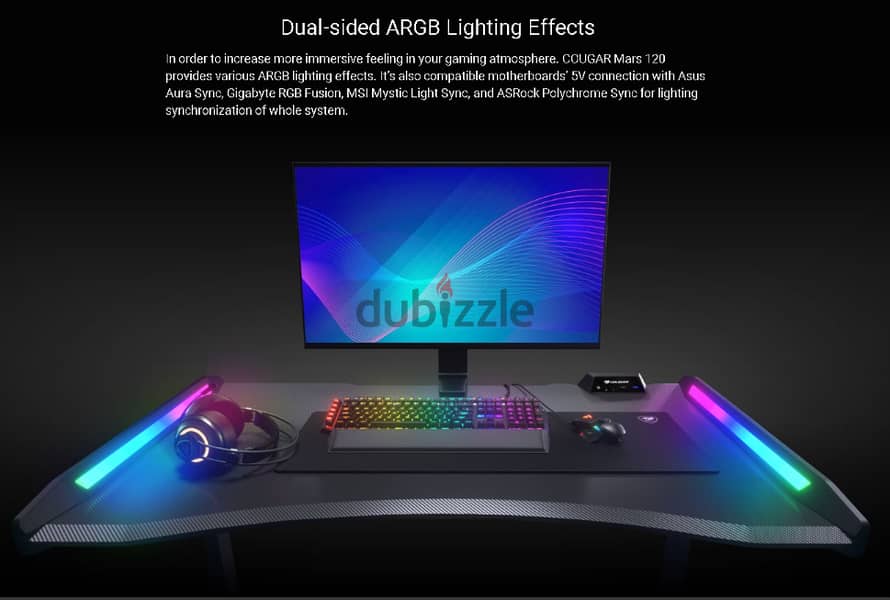Cougar Mars 120 49" Gaming Desk with Dazzling ARGB Lightting Effects 7