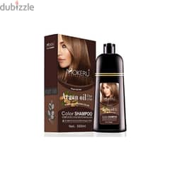 Mokeru Argan Hair Dye Shampoo, White Hair Color Dye, 500ml