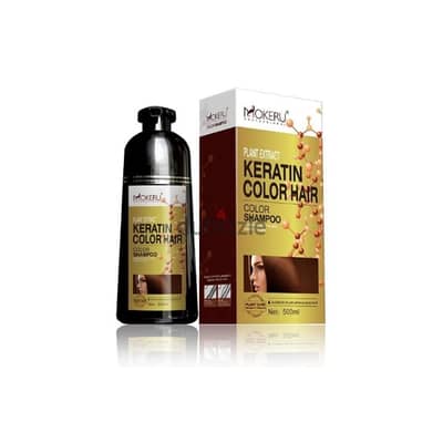 Mokeru Keratin Hair Dye Shampoo, White Hair Color Dye, 500ml